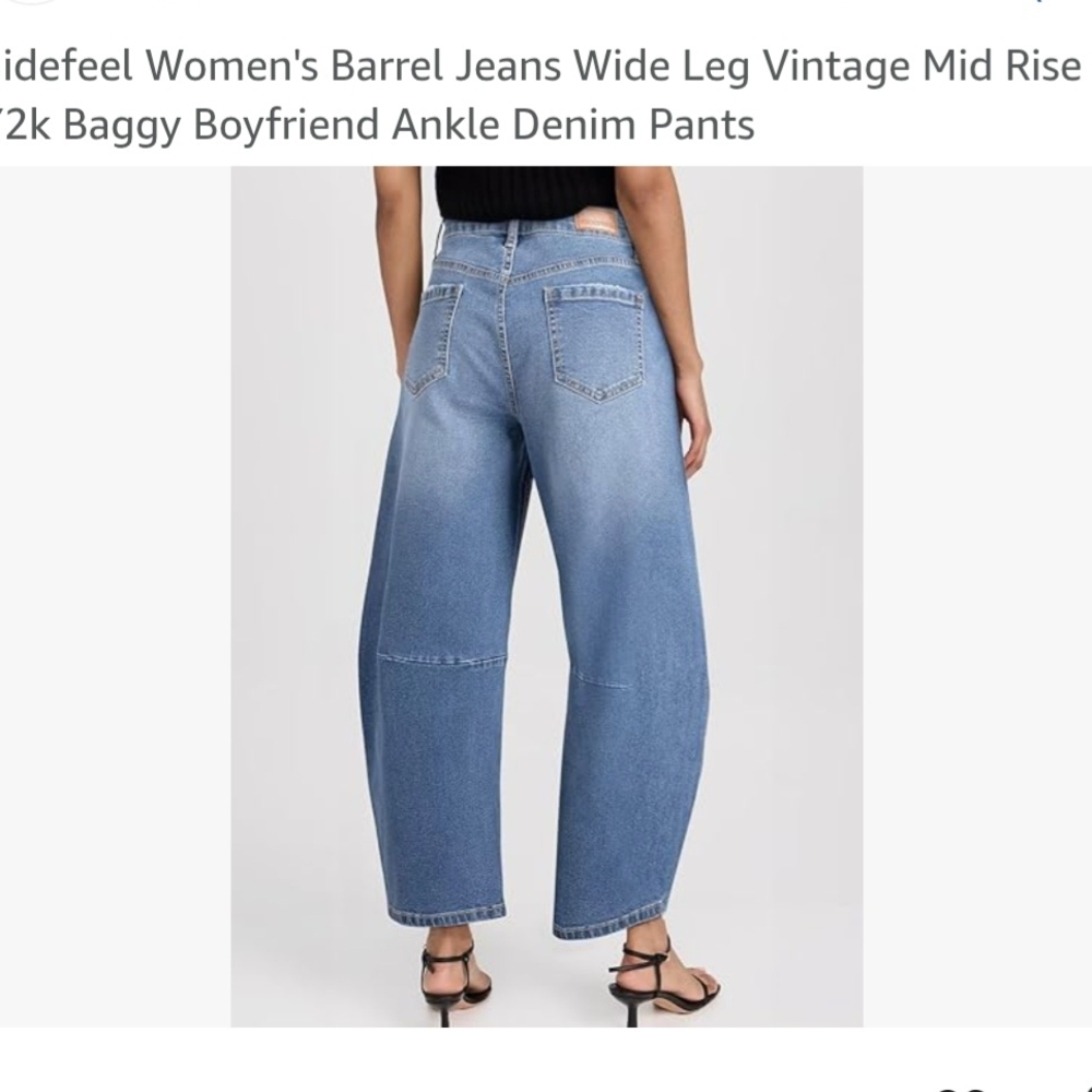 Wide Leg Vintage Mid Rise Jeans